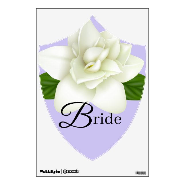 Wedding Decal Cling-Bride White Gardenia (Front)
