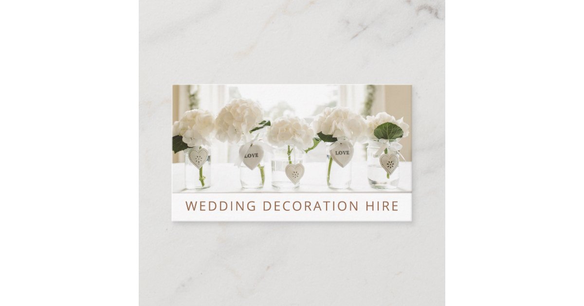 Wedding Decoration Hire Business Card Zazzle