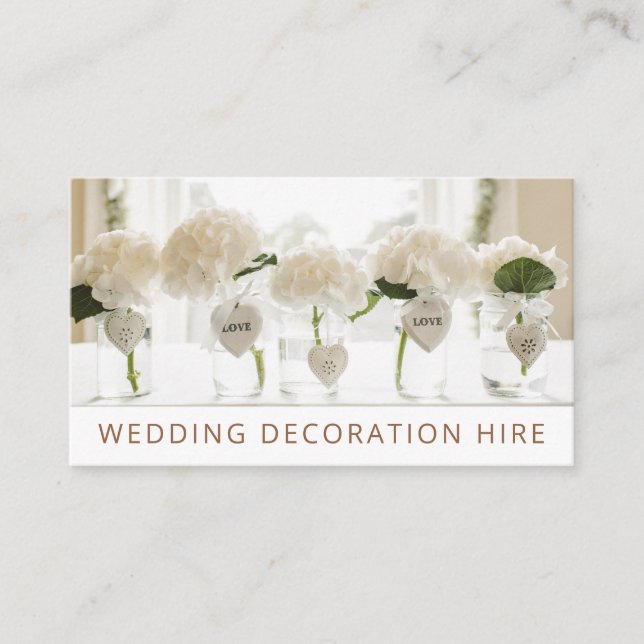 Wedding Decoration Hire Business Card (Front)