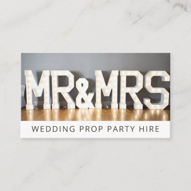 Wedding Decoration Party Prop Event Hire Business Card (Front)