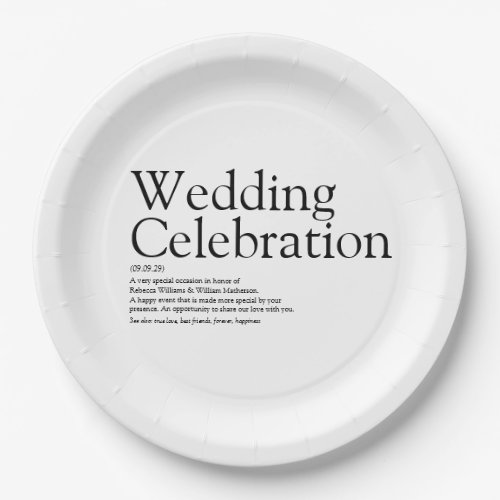 Wedding Definition Paper Plates