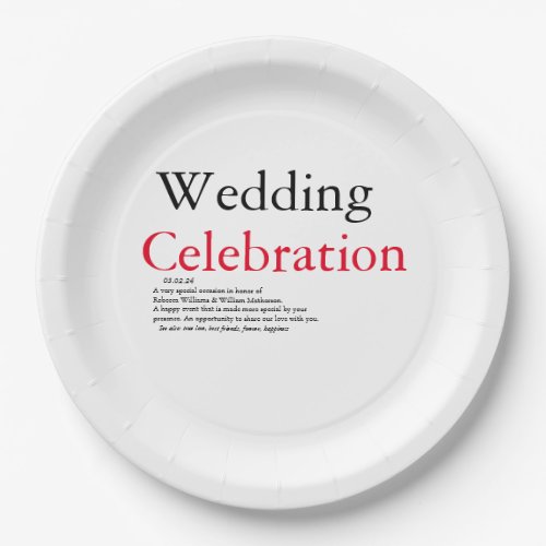 Wedding Definition party  Paper Plate