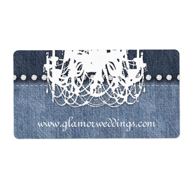 Wedding Denim Chandelier Label Jeans Jewelry (Front)