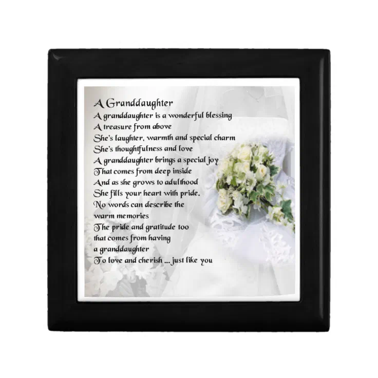 Wedding Design Box - Granddaughter Poem | Zazzle