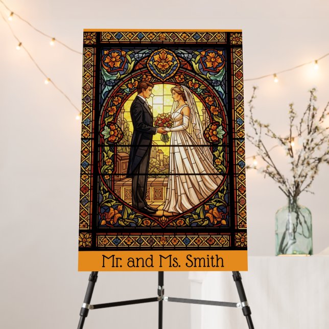 Wedding Design in Traditional Stained Glass Foam Board (In Situ (Stand))