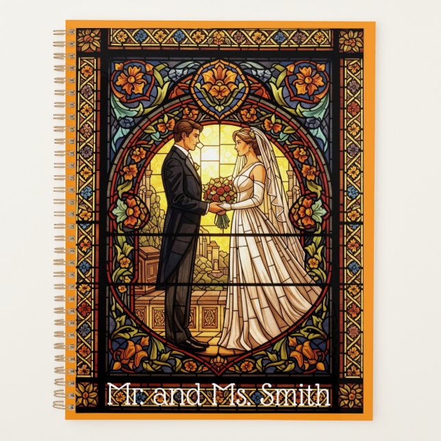 Wedding Design in Traditional Stained Glass Planner (Front)