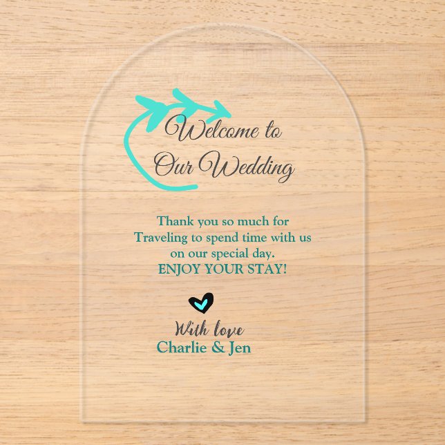 Wedding Destination celebration welcome travel  Acrylic Invitations (Front)