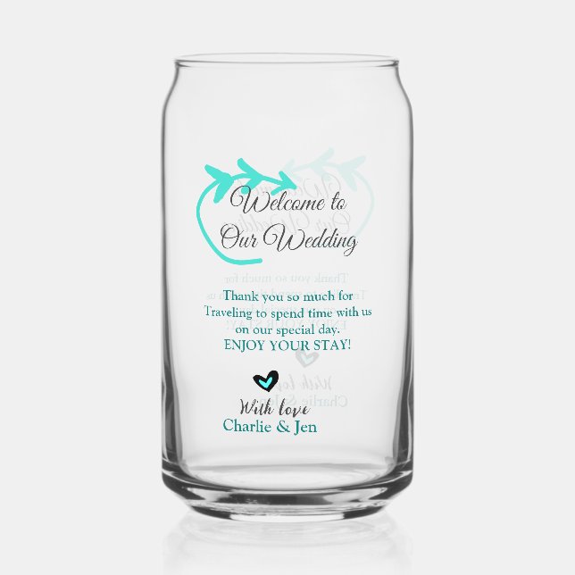 Wedding Destination celebration welcome travel  Can Glass (Front)