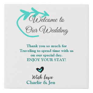 Wedding Destination celebration welcome travel Faux Canvas Print
