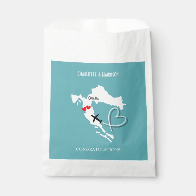 Wedding Destination Croatia Favor Bag (Front)