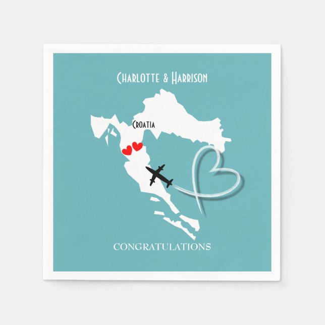 Wedding Destination Croatia Napkins (Front)