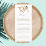 Wedding Destination Gold World Map and Heart Menu<br><div class="desc">Wedding Destination Gold World Map and Heart Menu</div>