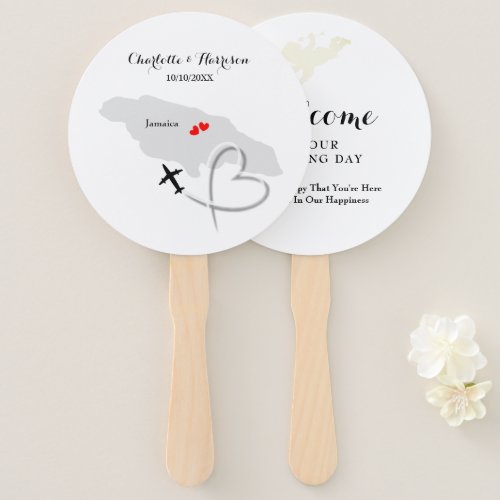 Wedding Destination Jamaica Hand Fan