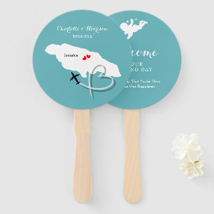 Wedding Destination Jamaica Hand Fan