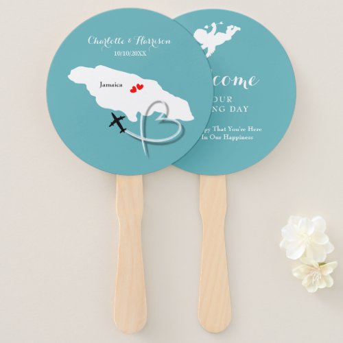 Wedding Destination Jamaica Hand Fan