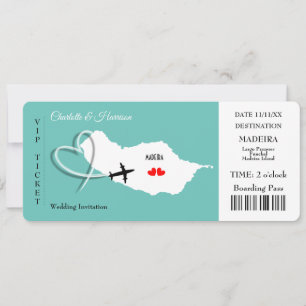 Wedding Destination Madeira Europe Ticket Invitation