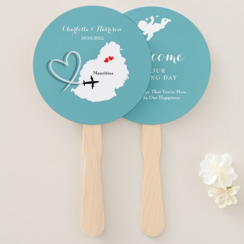 Wedding Destination Mauritius Hand Fan