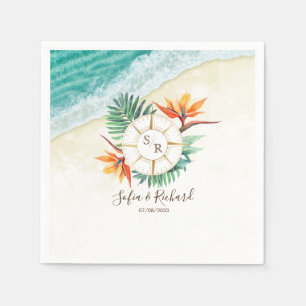 Wedding Destination Passport Compass Thank You Napkins