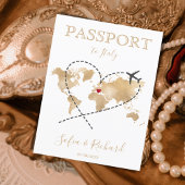 Wedding Destination Passport Gold World Map Invita Invitation