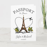 Wedding Destination Passport Paris France Eiffel
