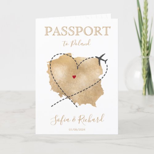 Wedding Destination Passport Poland Map QR Code Invitation