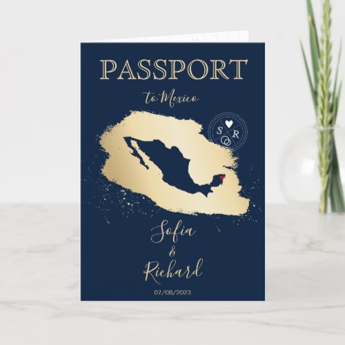 Wedding Destination Passport World Map Mexico Invi Invitation