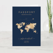 Wedding Destination Passport World Map Modern Invi Invitation (Front)
