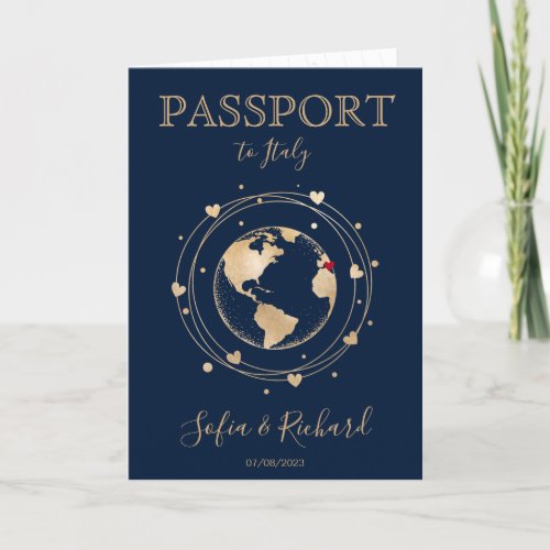 Wedding Destination Passport World Map QR Code Invitation