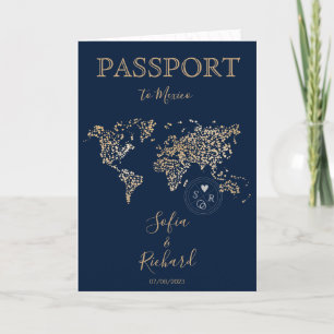 Wedding Destination Passport World Map Tropical Invitation