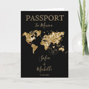 Wedding Destination Passport World Map Two Brides Invitation