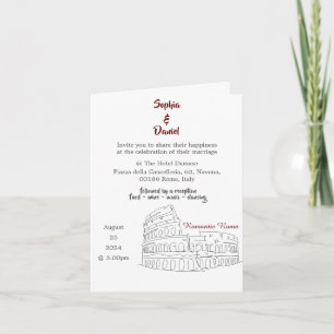 Wedding Destination - Rome, Italy Invitation