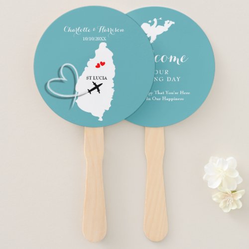 Wedding Destination St Lucia Hand Fan