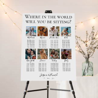 Wedding Destination Table Names with Couple Photos Foam Board
