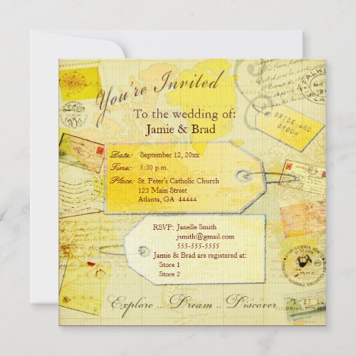 Wedding Destination  Travel  theme Invitation