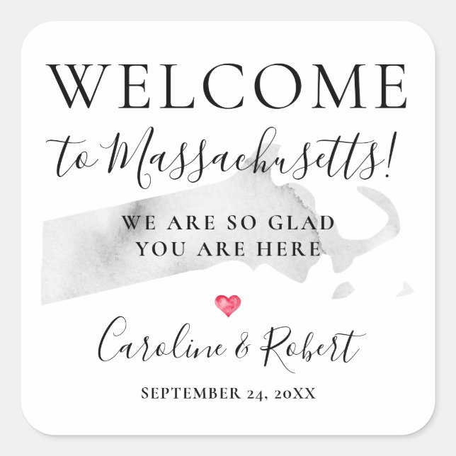 Wedding Destination Welcome Guests Favor Square St Square Sticker (Front)
