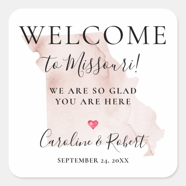 Wedding Destination Welcome Guests Favor Square St Sticker (Front)
