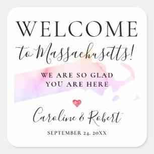 Wedding Destination Welcome Guests Favor Square St Sticker