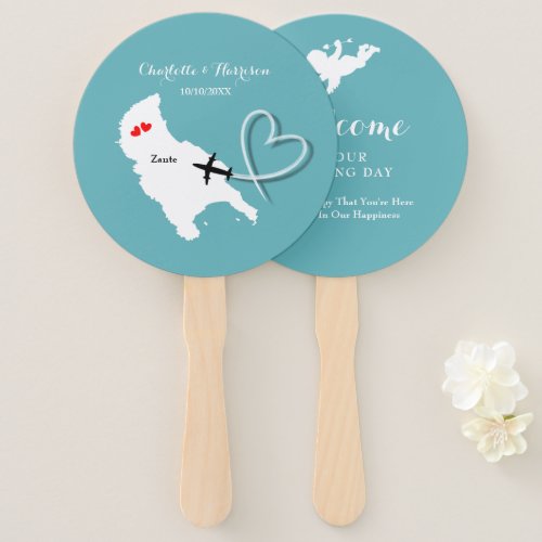 Wedding Destination Zante Hand Fan