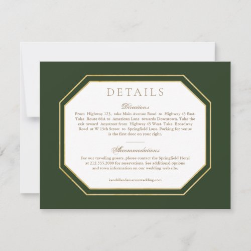 Wedding Details Directions Card Golden Blooms