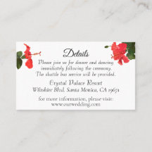 Wedding Details Enclosure Card with Hibiscus 