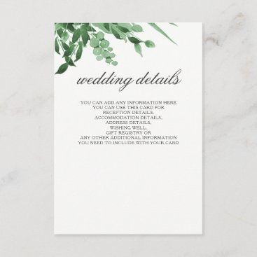 Wedding Details Enclosure Cards Greenery Wedding