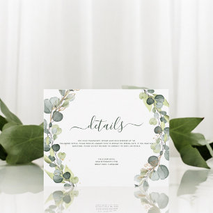 Wedding Details Eucalyptus Greenery Succulent Invitation
