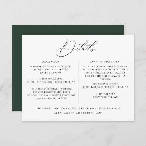 Wedding Details Information Template