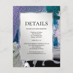 WEDDING DETAILS Metallic Strokes Violet Teal Enclosure Card