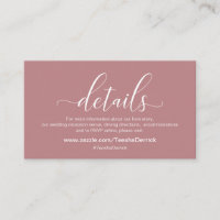 Wedding Details, Modern Dusty Rose Theme