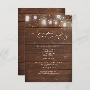 Wedding Details - Modern Rustic String Lights Invitation