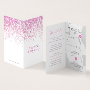 Wedding details pink purple gray schedule map