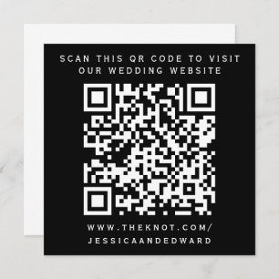 Wedding Details Qr Code Simple Black White Minimal Program