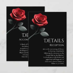 Wedding Details-Red Rose- Enclosure Card