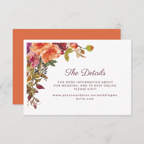 Wedding Details RSVP Website Your Text Enclosure Card